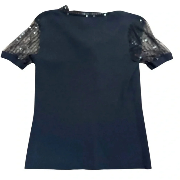 Cable & Gauge Black Top Shirt Blouse Size S Small Short Sleeve - Picture 2 of 10